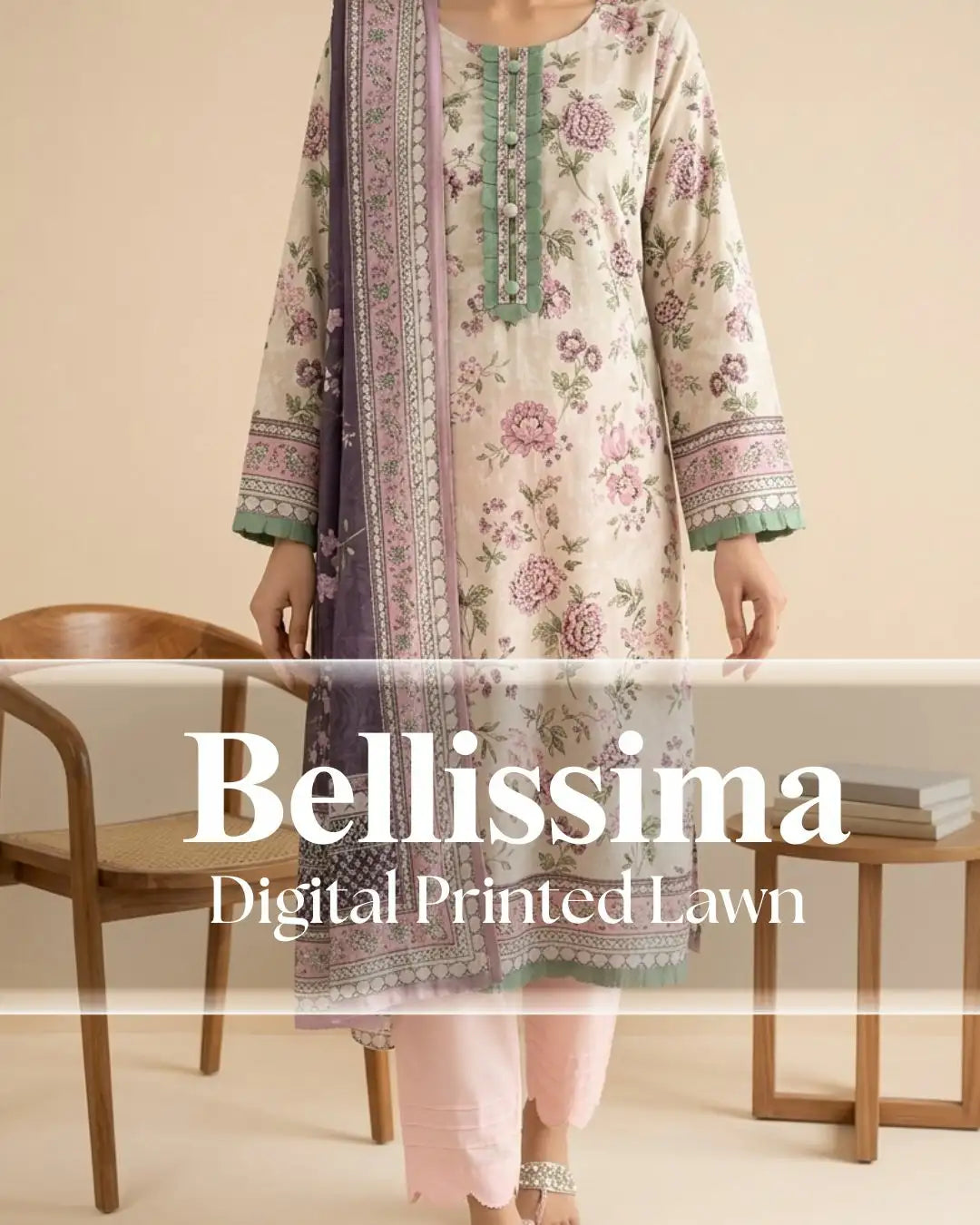 Bellissima Digital Printed Lawn