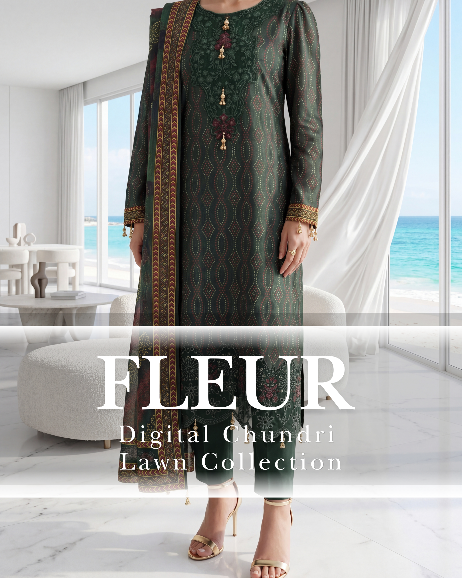 Fleur – Digital Chundri Lawn Collection